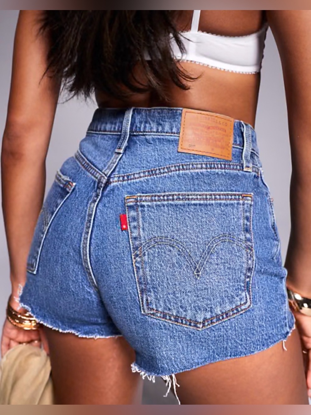 Levi's 501 Medium Wash Denim Cutoff Shorts Button Fly 24